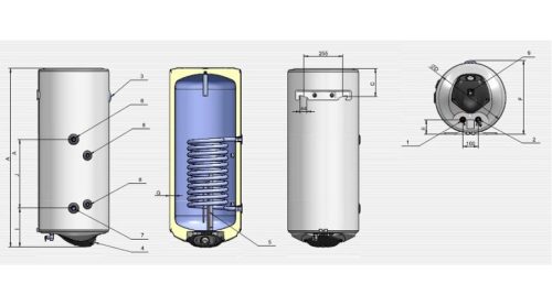  ELDOM GREEN LINE SR120 álló-fali indirekt HMV tartály 1 hőcserélővel 3KW (jobbos vagy balos )